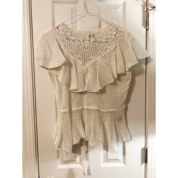 Anthropologie Ranna Gill Mesh Peplum Top - Picture 4 of 7